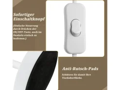 NETTLIFE Lámpara de Noche Juego de 2 Lámparas de Mesa Sala de Estar - Lámpara de Noche con Casquillo E27 de Madera Dormitorio Blanco