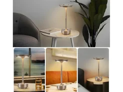Discount NETTLIFE Lámpara de noche, lámpara de mesa inalámbrica, batería - Lámpara de mesa LED táctil regulable con batería recargable por USB Gris