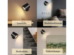 NETTLIFE Aplique Para Pared-Lámpara de pared de jaula de metal para interiores, lámpara de techo de metal ajustable moderna regulable de 360 ​​​​°, diseño Negro