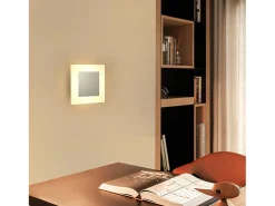 NETTLIFE Lámpara de pared LED, iluminación interior, luz de pared moderna, 3000K, blanco cálido, hecha de hierro y acrílico, Ø16 cm, 7W, luz para el pasillo. Negro