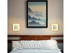 NETTLIFE Lámpara de pared LED, iluminación interior, luz de pared moderna, 3000K, blanco cálido, hecha de hierro y acrílico, Ø16 cm, 7W, luz para el pasillo. Negro
