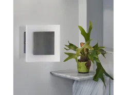 NETTLIFE Lámpara de pared LED, iluminación interior, luz de pared moderna, 3000K, blanco cálido, hecha de hierro y acrílico, Ø16 cm, 7W, luz para el pasillo. Negro