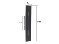 NETTLIFE Aplique Para Pared-Lámpara de pared interior Lámpara de pared LED 30 CM Lámpara de pasillo moderna Lámpara de escalera negra de dormitorio blanco cálido 8 W Negro