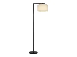 NETTLIFE Lámpara de pie E27 Lámpara de pie interruptor de pie 166cm pantalla de tela de diseño máx. 40W - sin bombilla Blanco Online