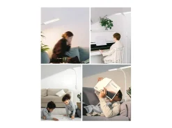 NETTLIFE Lámpara de pie LED para sala de estar regulable - Lámpara de pie táctil ajustable moderna de 158 cm 9 W con temporizador y función de memoria Blanco Discount