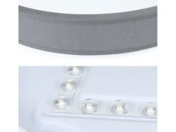 NETTLIFE Plafón-Lámpara de Techo LED 38W Redonda Moderna Regulable con Control Remoto Lámpara de Dormitorio con Pantalla de Tela Lámpara de para Gris