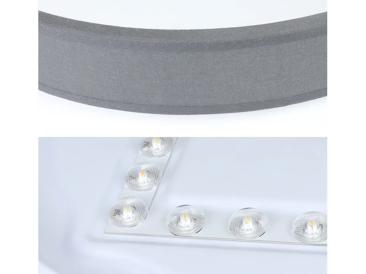 NETTLIFE Plafón-Lámpara de Techo LED 38W Redonda Moderna Regulable con Control Remoto Lámpara de Dormitorio con Pantalla de Tela Lámpara de para Gris