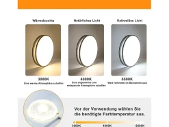 NETTLIFE Plafón-Lámpara de Techo LED 38W Redonda Moderna Regulable con Control Remoto Lámpara de Dormitorio con Pantalla de Tela Lámpara de para Gris