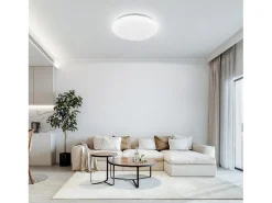 NETTLIFE Plafón-Lámpara de Techo LED 12W, 6000K, 25cm Neutro Cielo Estrellado Iluminación de Techo Lámpara de Redonda para Dormitorio Infantil Blanco