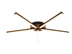 NETTLIFE lámpara de techo LED blanca cálida de 24W, negro, de 64,2 cm, de metal, 3000K Blanco
