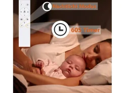 Online NETTLIFE Lámpara de Techo LED Lámpara de Salón Moderna Lámpara Negra de 50 cm con Control Remoto Lámpara de Cristal de 36 W para Dormitorio Negro