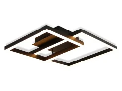 NETTLIFE Plafón-Lámpara de Techo LED Lámpara de Sala de Estar Negra Lámpara de Dormitorio de 50 W Regulable Moderna con Control Remoto Geométrico para Cocina Negro