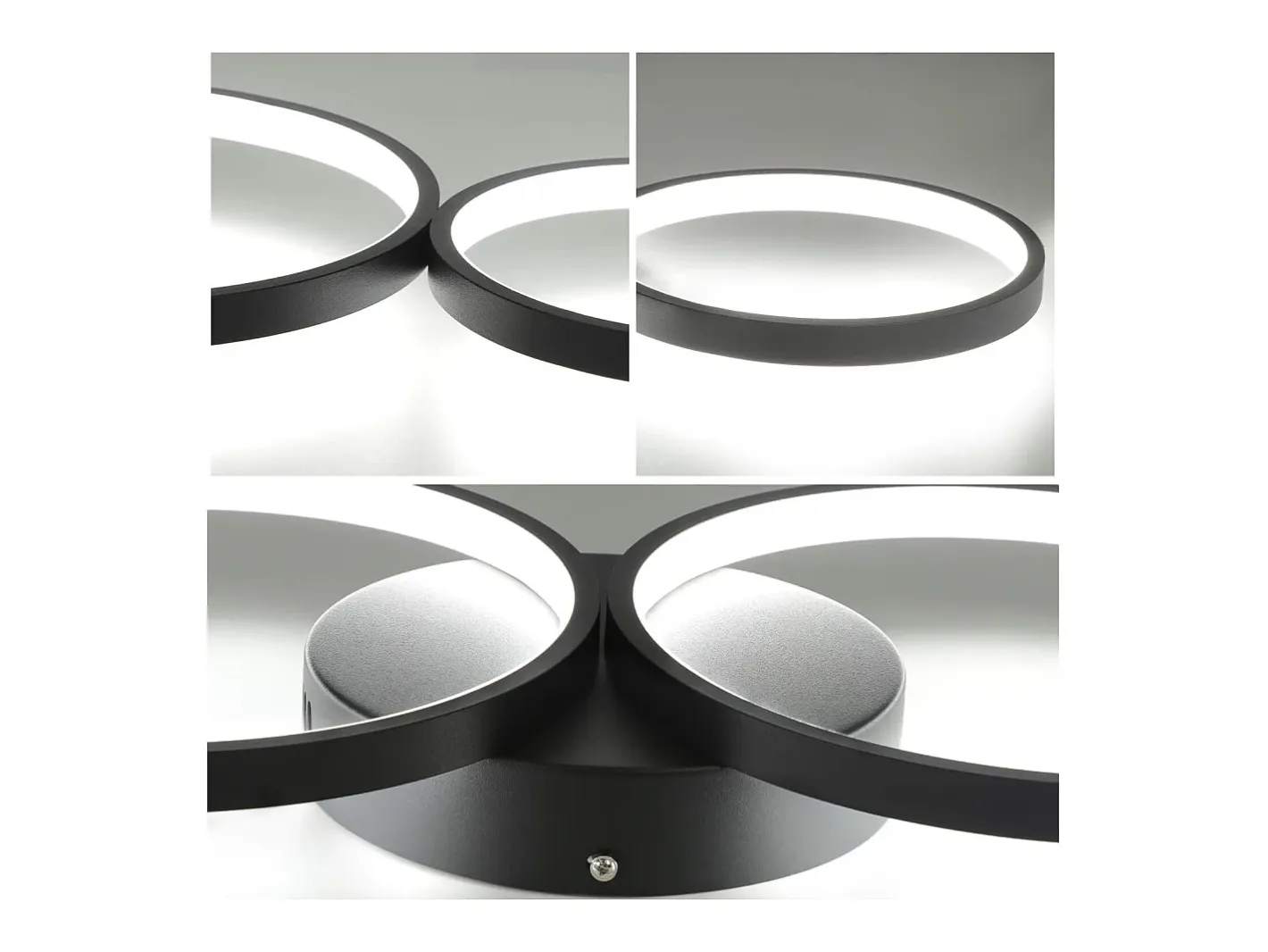 Outlet NETTLIFE Lámpara de Techo LED Moderna Regulable, , 88cm, 55W, con Control Remoto, Regulable 4 Lámparas , Diseño Moderno Negro