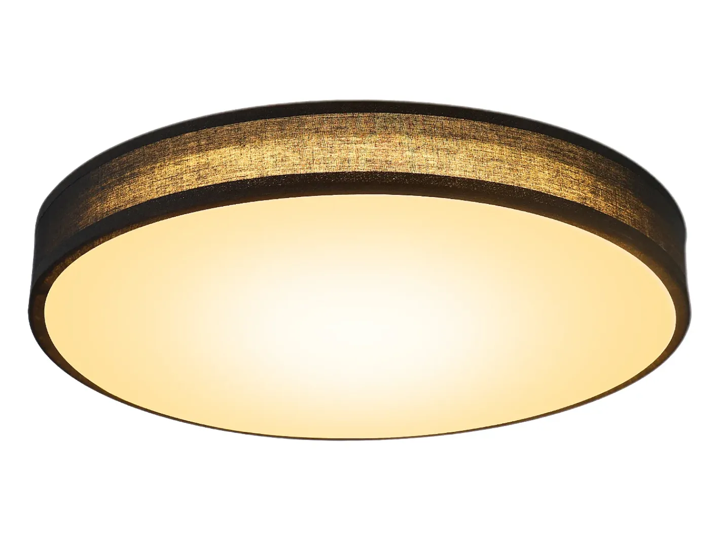 New NETTLIFE Lámpara de Techo LED 3000K, 12W, 30CM Lámpara Redonda Negra Moderna para Blanca cálida con Pantalla de Tela Luz de Techo para Dormitorio Negro