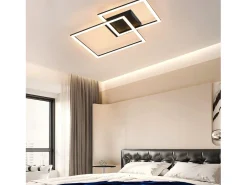 NETTLIFE Lámpara de Techo LED 3000K-6500K, Lámpara de Cocina Regulable de 54W Diseño Cuadrado Moderno con Control Remoto para Dormitorio Cocina Negro Online