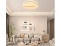 NETTLIFE Plafón-Lámpara de Techo LED Moderna Lámpara Redonda de de 44 W 40 cm Regulable con Control Remoto Iluminación de Dormitorio con Cielo Estrellado Blanco