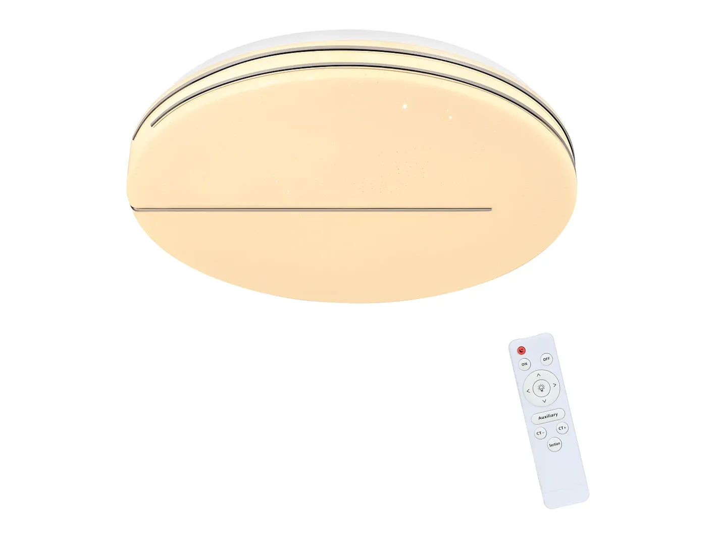 NETTLIFE Plafón-Lámpara de Techo LED Moderna Lámpara Redonda de de 44 W 40 cm Regulable con Control Remoto Iluminación de Dormitorio con Cielo Estrellado Blanco