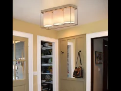 NETTLIFE Plafón-Lámpara de techo para salón, de madera, 3 bombillas E14, estilo vintage con toques retro industrial. Negro