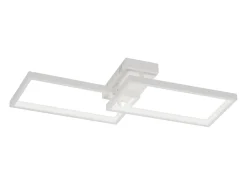NETTLIFE Lámpara de Techo LED Metal 48W 80CM Lámpara de Salón Moderna Regulable con Diseño Rectangular para Dormitorio Infantil Blanco Best