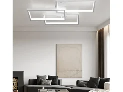 NETTLIFE Lámpara de Techo LED de Metal Blanco 72W 80cm Lámpara de Salón Moderna Regulable con Diseño Rectangular para Dormitorios, Dormitorios Negro Best
