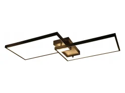 NETTLIFE Plafón-Lámpara de Techo LED Regulable con Control Remoto 40W Lámpara de Dormitorio de Diseño Moderno de Metal Lámpara de para Dormitorio Negro