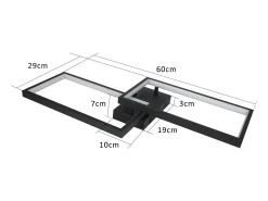 NETTLIFE Plafón-Lámpara de Techo LED Regulable con Control Remoto 40W Lámpara de Dormitorio de Diseño Moderno de Metal Lámpara de para Dormitorio Negro
