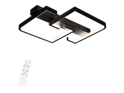 NETTLIFE Plafón-Lámpara de Techo LED 45W Metal 60CM Salón Regulable con Mando a Distancia Diseño Moderno para Dormitorio Comedor Estudio Cocina Negro