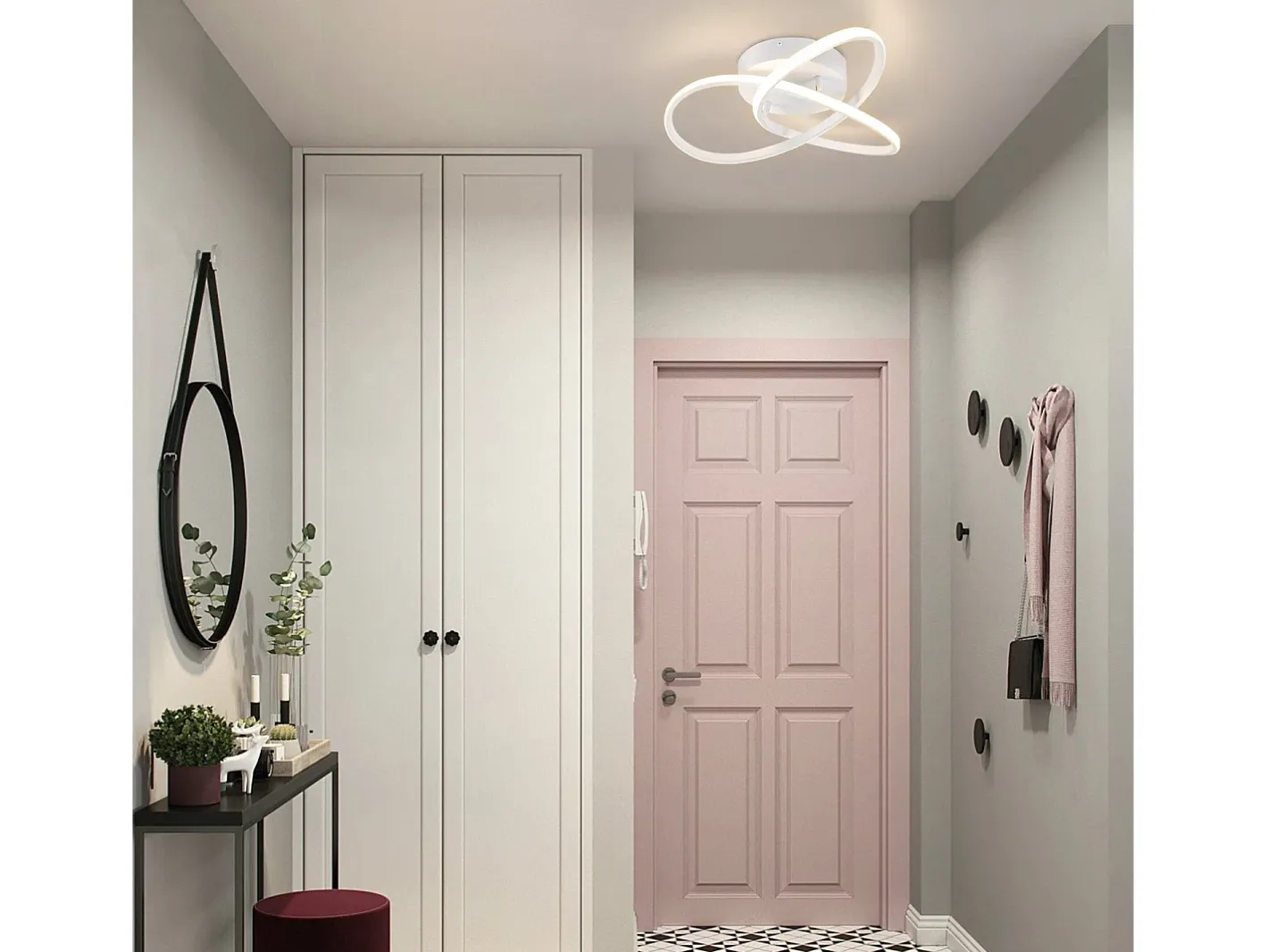 NETTLIFE Plafón-Lámpara de Techo LED Blanca Regulable 40 CM Moderna con Control Remoto Lámpara de Diseño Geométrico 33 W para Dormitorio Estudio Blanco