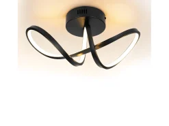 Outlet NETTLIFE Lámpara de techo LED moderna para sala de estar, negra, 12 W, interior, 3000 K, blanco cálido, LED integrado permanentemente Negro