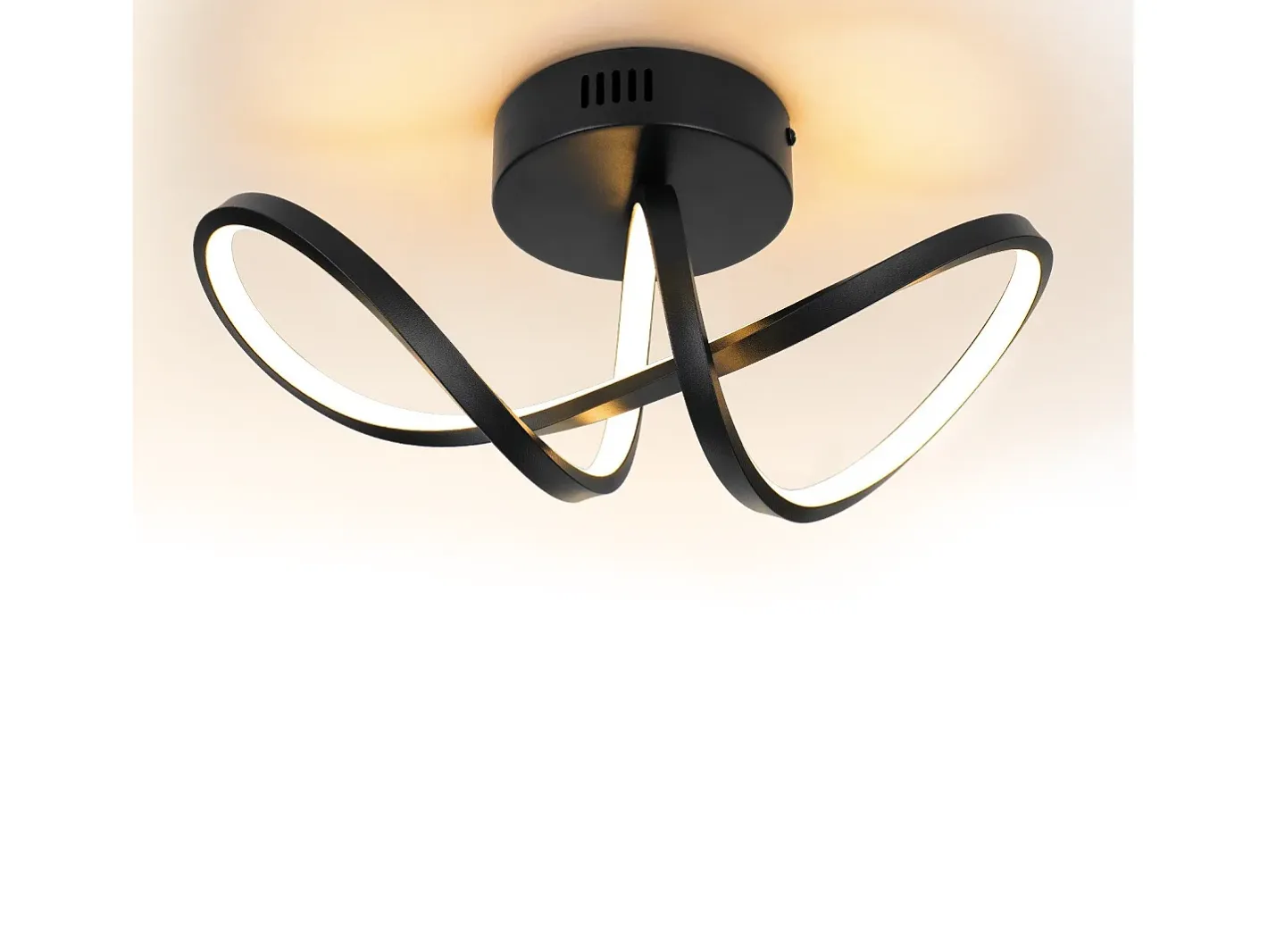 Outlet NETTLIFE Lámpara de techo LED moderna para sala de estar, negra, 12 W, interior, 3000 K, blanco cálido, LED integrado permanentemente Negro