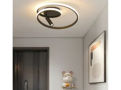 Outlet NETTLIFE Lámpara de techo LED regulable: 40 cm, diseño moderno, 37 W, para dormitorio, salón, con foco, color Negro