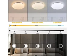 NETTLIFE Lámpara de Techo LED Cielo Estrellado Lámpara de Dormitorio Regulable con Control Remoto 37W Lámpara de Habitación Infantil 28cm para Blanco Hot