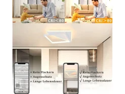 NETTLIFE Lámpara de techo LED 40W Lámparas modernas Sala de estar Dormitorio Regulable con control remoto Lámpara de de diseño blanca para pasillo Blanco
