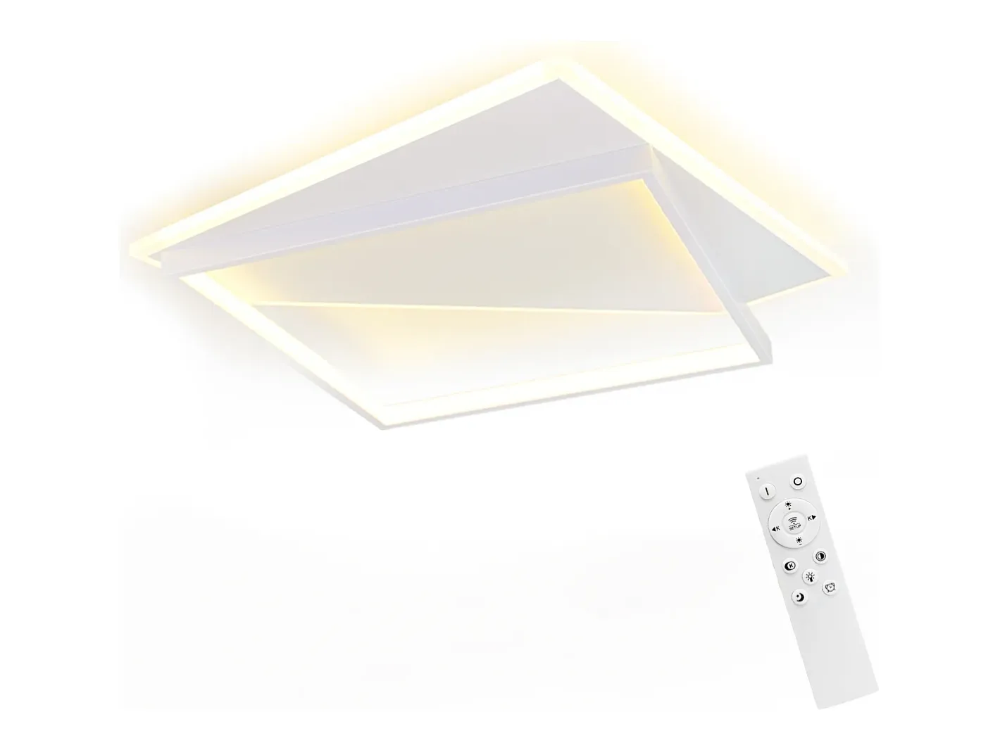 NETTLIFE Lámpara de techo LED 40W Lámparas modernas Sala de estar Dormitorio Regulable con control remoto Lámpara de de diseño blanca para pasillo Blanco
