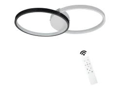 NETTLIFE Lámpara de Techo LED 45W, 3000K-6000K, 50CM Regulable Moderno con Control Remoto Lámpara de Lámpara de de Diseño de Metal Negro Clearance