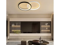 NETTLIFE Lámpara de Techo LED 45W, 3000K-6000K, 50CM Regulable Moderno con Control Remoto Lámpara de Lámpara de de Diseño de Metal Negro Clearance