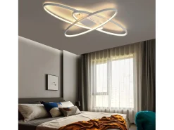 NETTLIFE Lámpara de Techo LED Lámpara Moderna Regulable Lámpara de Dormitorio Blanca con Control Remoto 75W Diseño de Interiores para Estudio Blanco Clearance