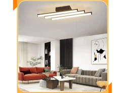 NETTLIFE Lámpara de techo para salón, dormitorio, moderna, color , 18 W, diseño interior, 3000 K, blanco cálido Negro Outlet