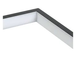 NETTLIFE Plafón-Lámpara de Techo LED Negra 80 cm Moderna Regulable con Mando a Distancia 48W Rectángulo Diseño de Metal para Dormitorio Habitación Infantil Negro