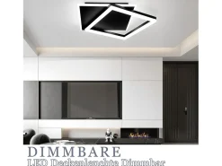 NETTLIFE Lámpara de Techo LED Dormitorio Regulable 42W Moderno con Mando a Distancia Acrílico Cuadrado para Salón Cocina Comedor Negro Best