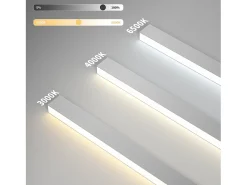 Hot NETTLIFE Lámpara de Techo LED Moderna Lámpara de Escritorio de Techo de 80 CM de Largo 25 W Regulable con Control Remoto para Sala de Estar Dormitorio Blanco