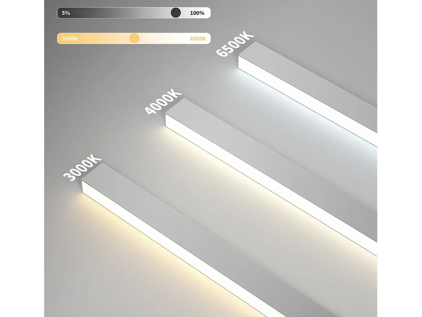 Hot NETTLIFE Lámpara de Techo LED Moderna Lámpara de Escritorio de Techo de 80 CM de Largo 25 W Regulable con Control Remoto para Sala de Estar Dormitorio Blanco