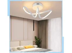 NETTLIFE Lámpara de techo LED moderna para sala de estar, 12 W, interior, 3000 K, LED Blanco