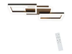 NETTLIFE Plafón-Lámpara de techo LED , 48 W, regulable, lámpara de ,lámpara de diseño moderno, color , con mando a distancia, lámpara de para dormitorio Negro