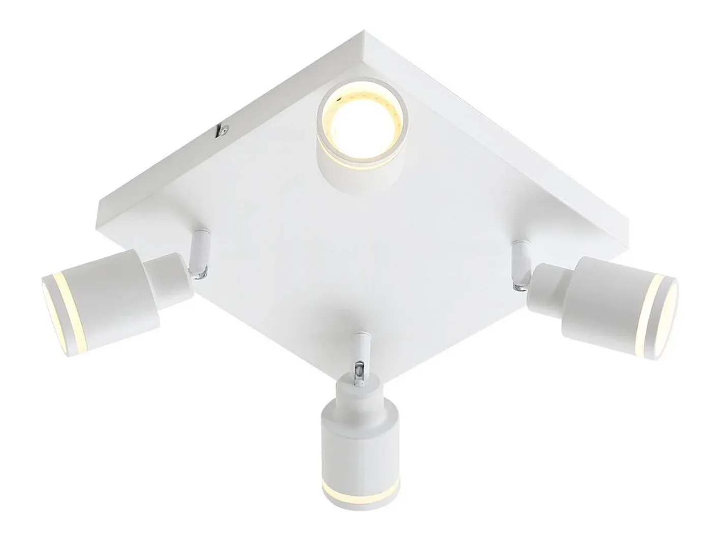 NETTLIFE Lámpara de techo LED 4 focos cuadrados regulable GU10 sin bombilla Blanco Outlet