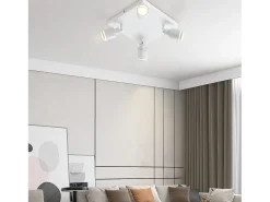 NETTLIFE Lámpara de techo LED 4 focos cuadrados regulable GU10 sin bombilla Blanco Outlet
