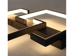 NETTLIFE Lámpara de techo LED 35W lámpara de salón negra regulable con mando a distancia lámpara de mesa de comedor de diseño moderno lámpara Negro Outlet