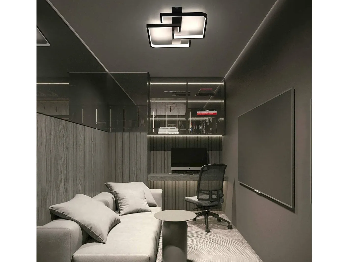NETTLIFE Lámpara de techo LED 35W lámpara de salón negra regulable con mando a distancia lámpara de mesa de comedor de diseño moderno lámpara Negro Outlet