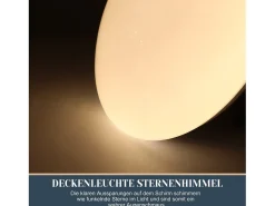 NETTLIFE Lámpara de techo LED cielo estrellado lámpara de techo de dormitorio blanca iluminación de techo redonda de 12W Blanco