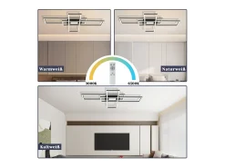 Hot NETTLIFE Lámpara de Techo LED Lámpara de Sala de Estar Negra Lámpara Regulable Moderna con Control Remoto 50 W Dormitorio Grande para Cocina Negro